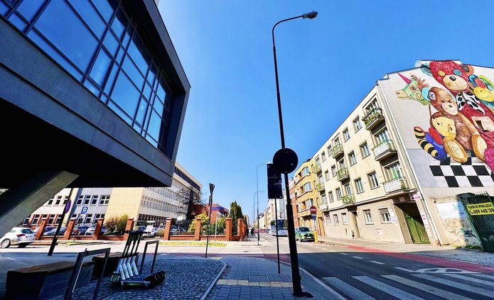 Fragment śródmieścia Łodzi popularny wśród studentów jako miejsce zamieszkania